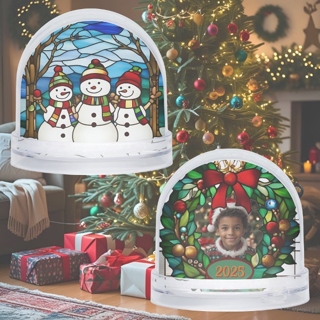 Snowman Family Faux Sained Glass (Subido por el creador)