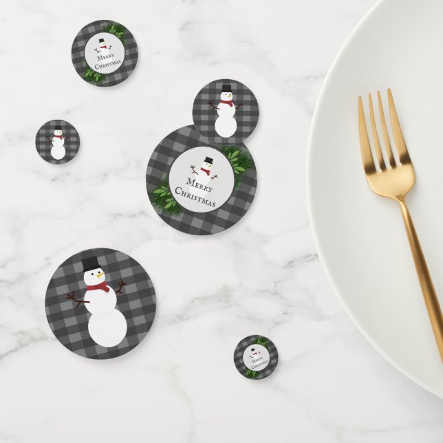 Snowman Gray Buffalo Tableta Confetti (Grupo)