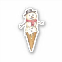 Snowman Ice Cream Pegatina