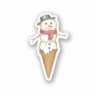 Snowman Ice Cream Pegatina