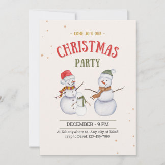 Snowman ilustró la invitación a la fiesta de Navid