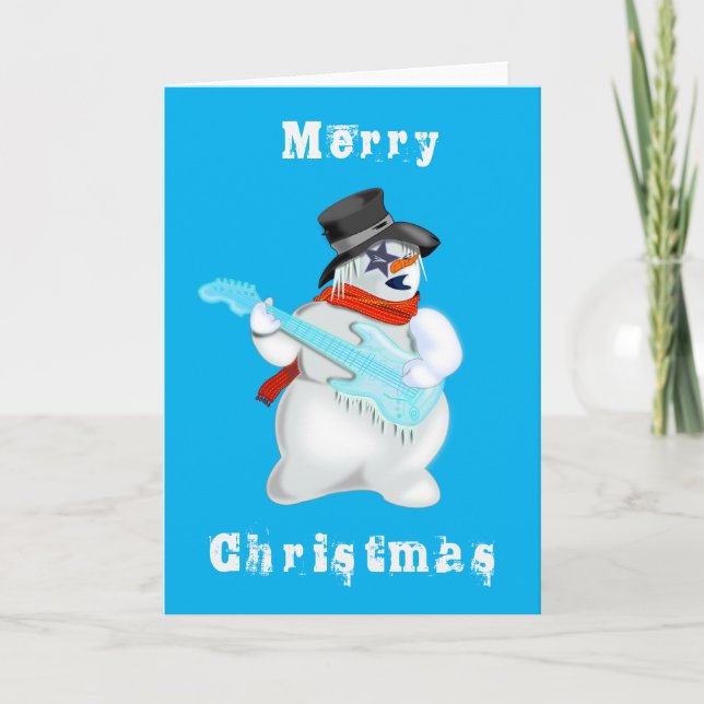 Snowman musical con tarjeta de Navidades graciosos (Anverso)