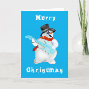Snowman musical con tarjeta de Navidades graciosos