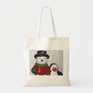 Snowman muy amable y amigo de la bolsa Tote