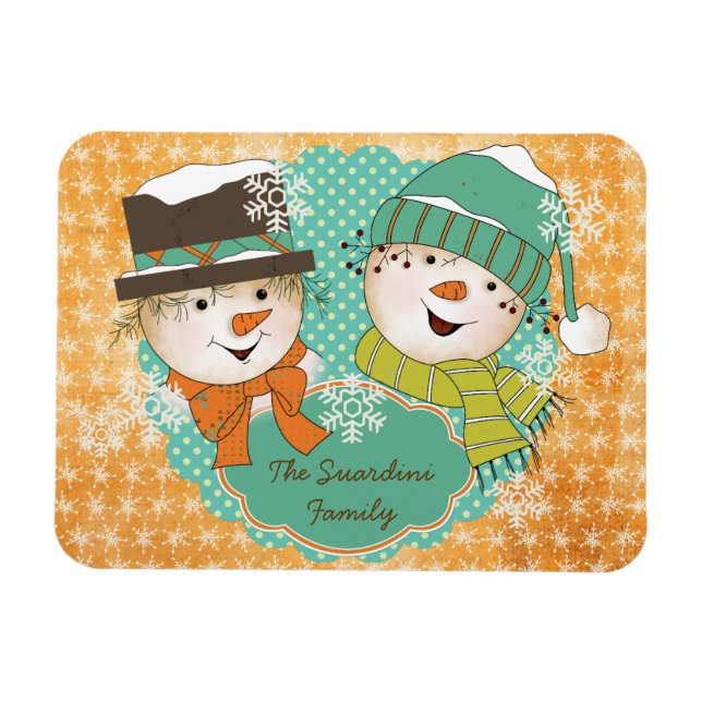 Snowman Navidades 2 imán flexi personalizado (Horizontal)