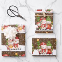 Snowman, Navidades y papel de envolvimiento person