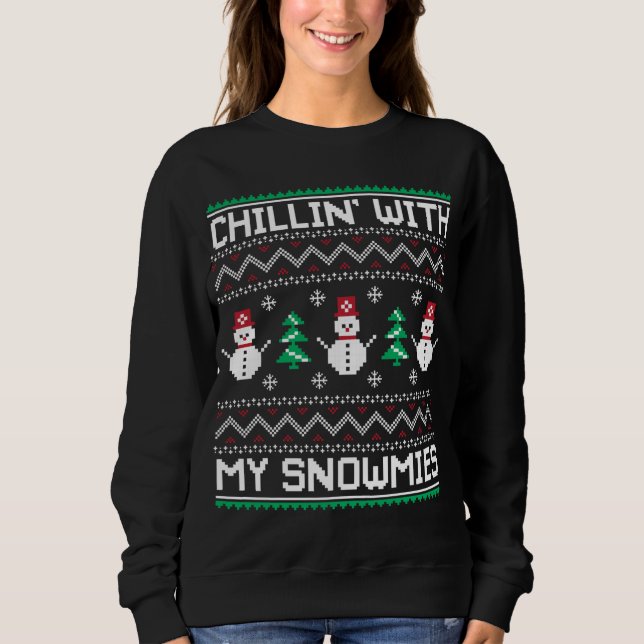 Snowman Snowmie Navidades feos suéter (Anverso)