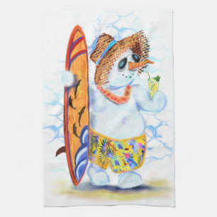 Snowman Surfer Kitchen Toalla Graciosa