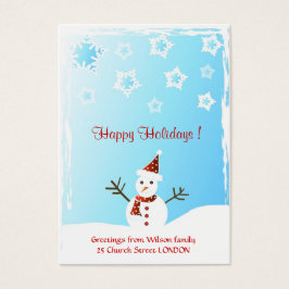 Snowman - Tarjeta de etiqueta de regalo