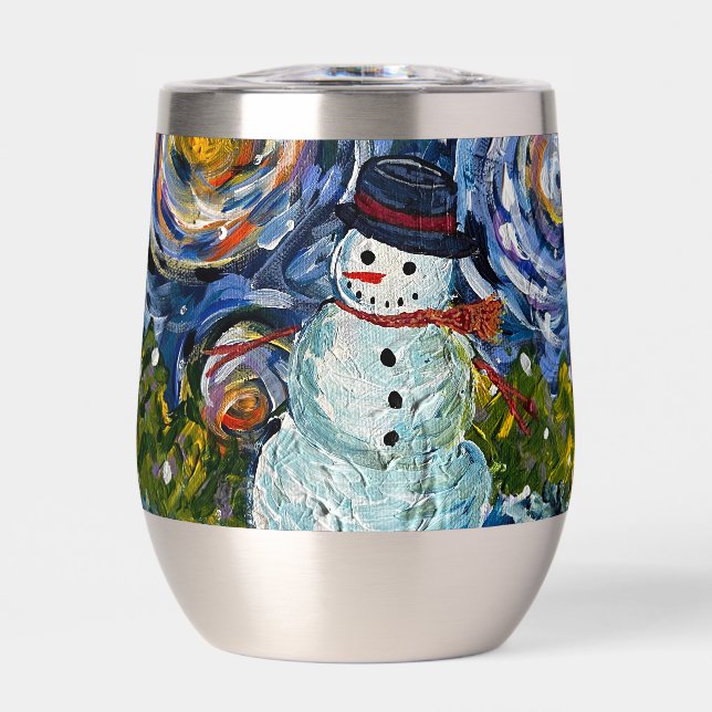 Snowman Wine Tumbler (Frente)