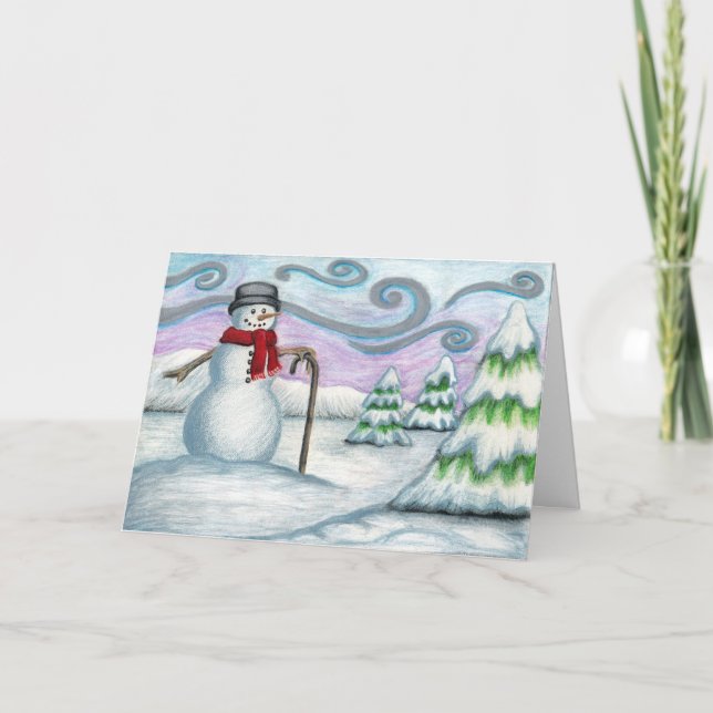 Snowman Winter Wonderland Foto Tarjeta de felicita (Anverso)