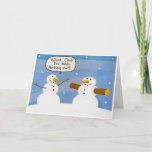 Snowman Working Out Registra Tarjeta De Saludo<br><div class="desc">Navidades de tarjetas de felicitación Santa Reindeer Snowman Snowmen Funerario vacaciones de invierno</div>