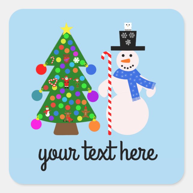 Snowman y el árbol de Navidad #3 Pegatinas (Anverso)