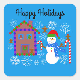 Snowman y los dos Pegatinas de la casa