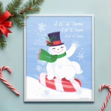 Snowman y Peppermint Dejen que el arte de la nieve