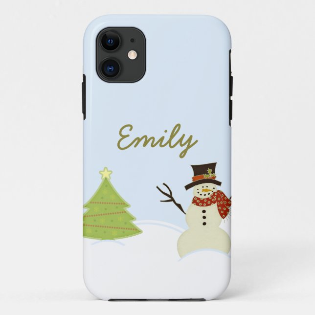 Snowman y Tree CM iPhone 5 BT ID Funda (Reverso)