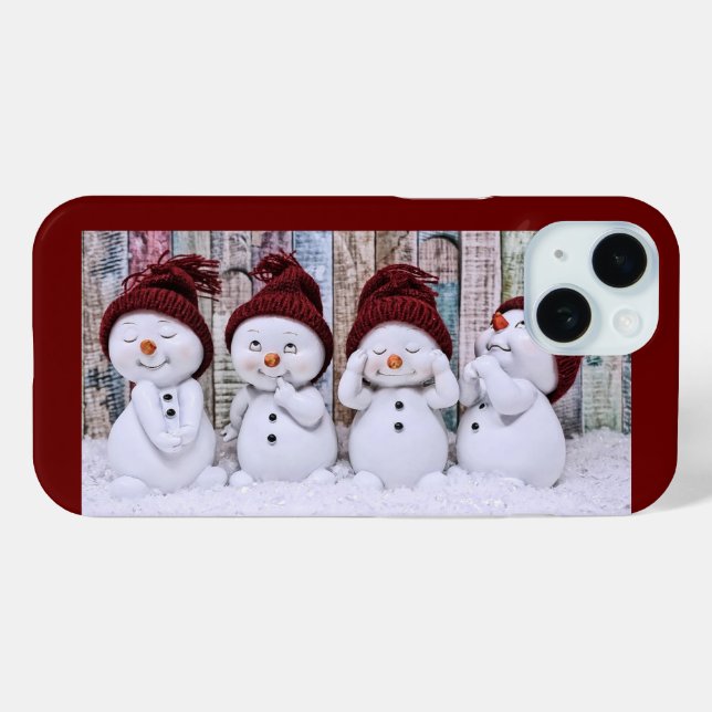 Snowmen Apple iPhone 15 funda (Reverso (Horizontal) )