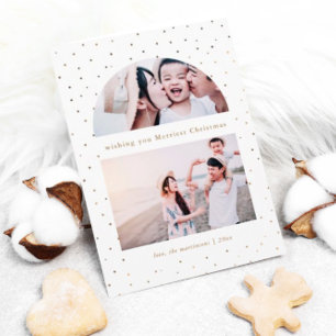 Snowowowley Globe Faux Gold Tarjeta de fotos de Na