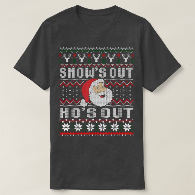 Snows Out Ho Ho Hos Sweater Style Christmas Santa  (Diseño del anverso)