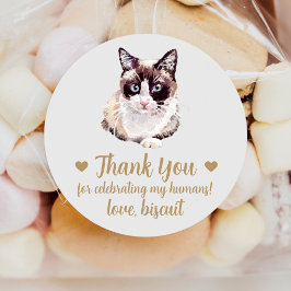 Snowshoe Cat Wedding Favor de los Pegatinas