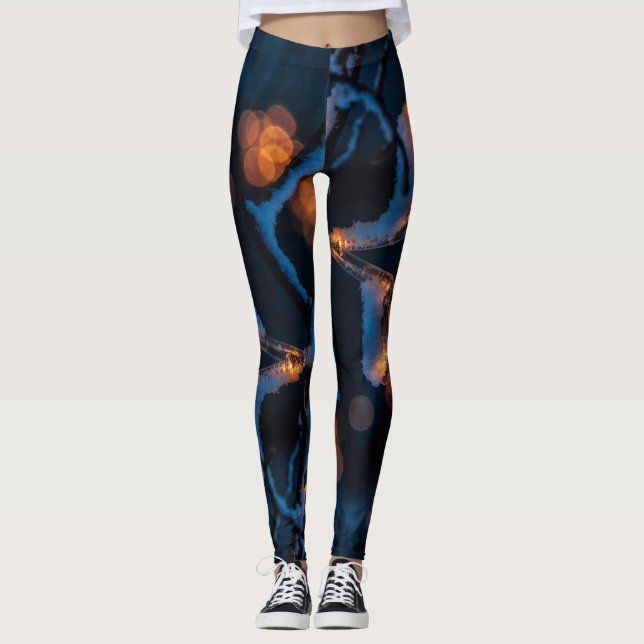 Snowy Christmas Star Night Leggings (Anverso)