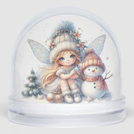 Snowy Fairy & Snowman Holiday Card