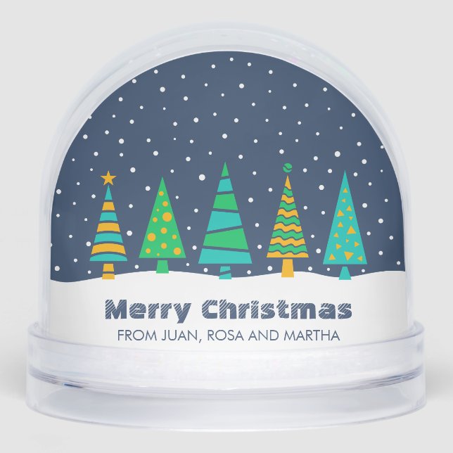 Snowy Fir Trees Snow Globe (Anverso)
