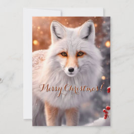 Snowy Fox sobre los Navidades huidos