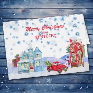 Snowy Village de la tarjeta de Navidades de Kentuc