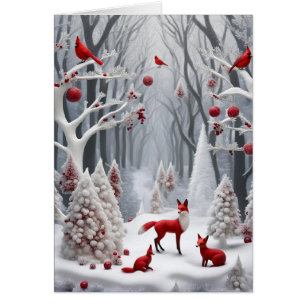 Snowy Winter Holiday Navidades Tarjeta de felicita