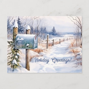 Snowy Winter Landscape Holiday Tarjeta de felicita