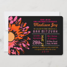 SO BONITO DAISY Bat Mitzvah Invitación