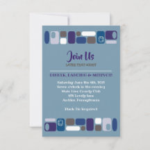 SO MOD Bar Bar Bar Tarjeta de recepción Mitzvah