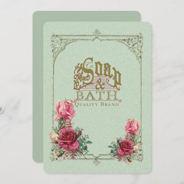 SOAP y BATH ~ Invitación / Tarjeta de evento (Anverso / Reverso)