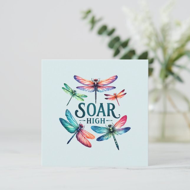 Soar High - Dragonfly Colorful Inspirador (Anverso de pie)