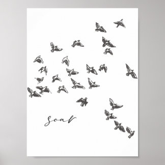 Soar, Poster 8x10, decoración de arte motivacional