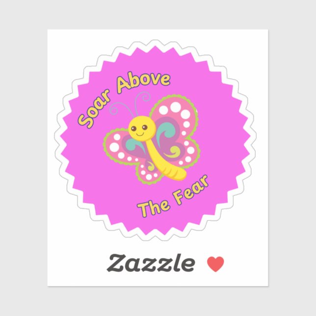 Soar sobre el Pegatina de la mariposa temerosa - I (Hoja)