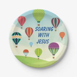 Soarando con platos de fiesta Jesús-niños