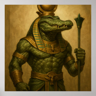 Sobek Poster - Arte de Dios de Cocodrilo Egipcio