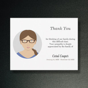 Sober Circle Photo Funeral Gracias Tarjeta de Nota