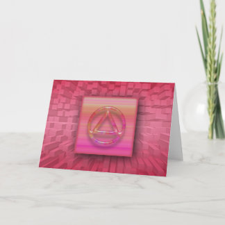 Sober círculo de recuperación y tarjeta triangular