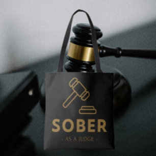 Sober Como Juez - Bolsa De Tote De Gavel Oro