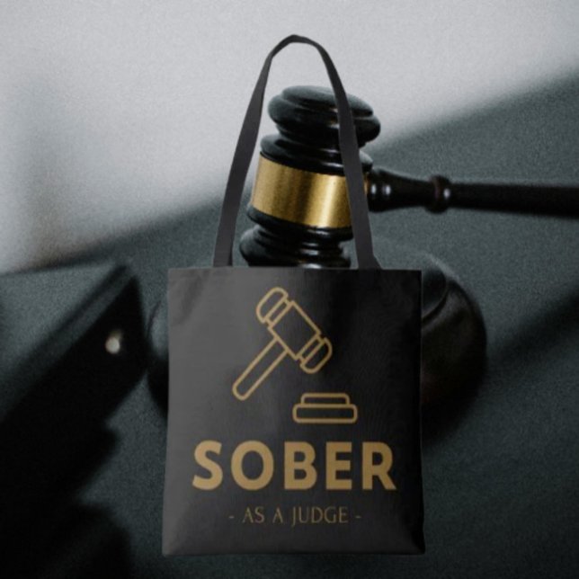 Sober Como Juez - Bolsa De Tote De Gavel Oro (Subido por el creador)