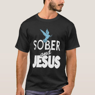 Sober Y Jesús Retro Cristiano Sobriedad Camiseta P