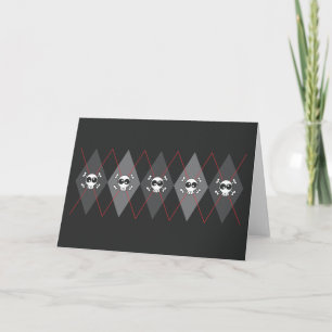 Sobieski Skull Argyle Tarjeta de saludo negro