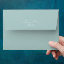 sobre boda de patrón azul Pastel