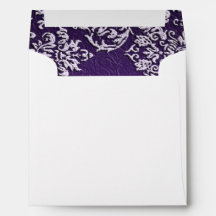 Sobre cuadrado del Boda Royal Purple de Damask