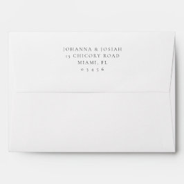Sobre de boda con letra minúscula elegante
