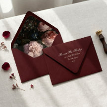 Sobre de boda por detrás - Regencia Burgundy & Gol