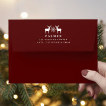 Sobre de dirección de devolución de venado de Wood